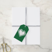 Onze 8-Bit Harten in Groene Cadeaubijsluiter Cadeaulabel (Met Touw)