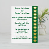 Onze 8-bit harten in groene Folie Folie Uitnodiging (Staand Voorkant)