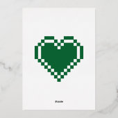 Onze 8-bit harten in groene Folie Uitnodiging (Achterkant)