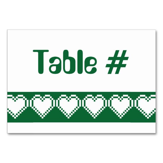 Onze 8-bit harten in groene tafel Kaart (Voorkant)
