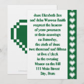 Onze 8-Bit Harten in Groene Trouw Uitnodiging (Voorkant / Achterkant)