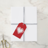 Onze 8-Bit Harten in Kers Cadeaubijsluiter Cadeaulabel (Met Touw)