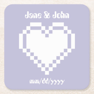 Onze 8-Bit Harten in Lavendel Papier Onderzetter
