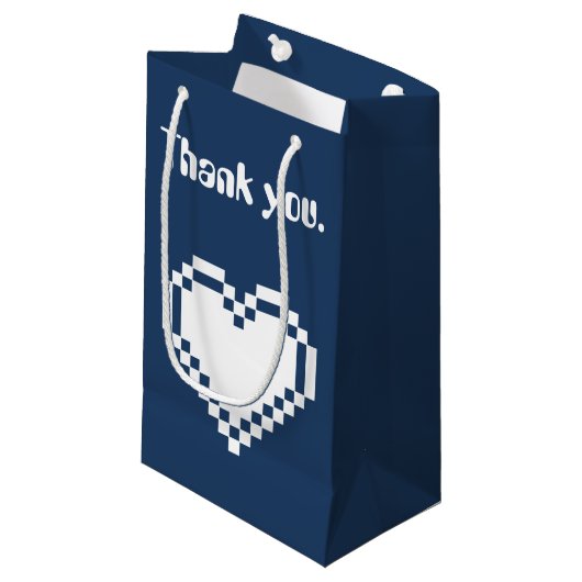 Onze 8-Bit Harten in Navy Cadeautas (Voorkant Gekanteld)