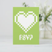 Onze 8-Bit Harten in Peridot RSVP Kaart (Staand voorkant)
