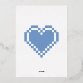 Onze 8-Bit Harten in Periwinkle Folie Uitnodiging (Achterkant)