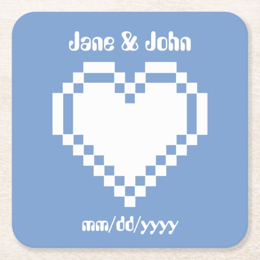 Onze 8-Bit Harten in Periwinkle Papier Onderzetter (Voorkant)