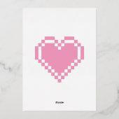 Onze 8-bit harten in Petal Pink Folie Invitation Folie Uitnodiging (Achterkant)
