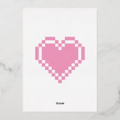 Onze 8-Bit Harten in Roze Folie Uitnodiging (Achterkant)