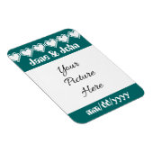 Onze 8-Bit Harten in Teal Save-the-Date Magneet (Rechterzijde)