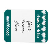 Onze 8-Bit Harten in Teal Save-the-Date Magneet (Horizontaal)
