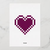 Onze 8-Bit Harten in Wijn Folie Uitnodiging (Achterkant)