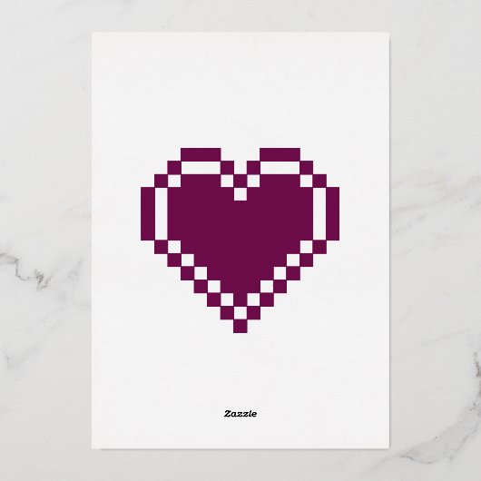 Onze 8-bit harten in wijnuitnodiging Folie Folie Uitnodiging (Achterkant)