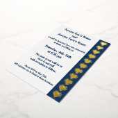Onze 8-Bit Hartjes in Navy Foil Uitnodiging (Gedraaid)