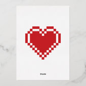 Onze 8-bit Hearts in Cherry Folie Invitation Folie Uitnodiging (Achterkant)