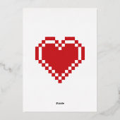 Onze 8-bit Hearts in Cherry Folie Invitation Uitnodiging (Achterkant)