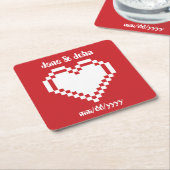 Onze 8-bit Hearts in Cherry Paper Onderzetter (Schuin)