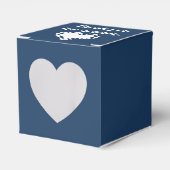 Onze 8-Bit Hearts in Navy Favor Box Bedankdoosjes (Voorkant Zijde)