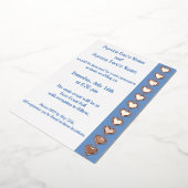 Onze 8-bit Hearts in Periwinkle Folie Invitation Folie Uitnodiging (Gedraaid)