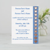 Onze 8-bit Hearts in Periwinkle Folie Invitation Folie Uitnodiging (Staand Voorkant)