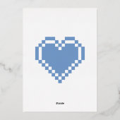 Onze 8-bit Hearts in Periwinkle Folie Invitation Folie Uitnodiging (Achterkant)
