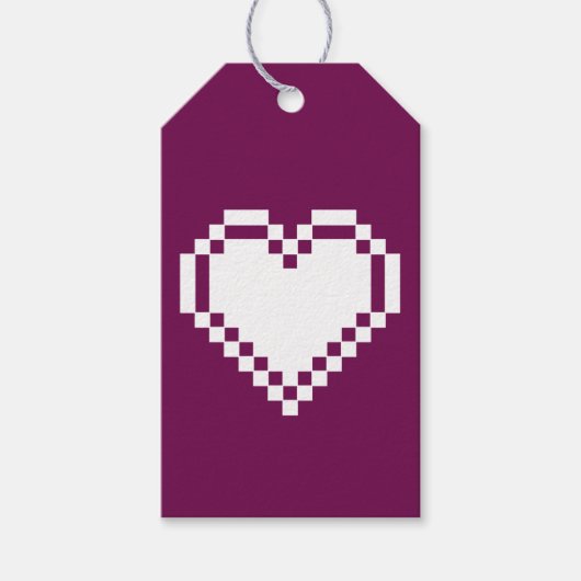 Onze 8-bit Hearts in Wine Gift Label Cadeaulabel (Voorkant)