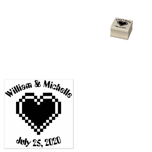 Onze 8-bits harten houten aankondigingsstempel rubberstempel (Gestempeld)