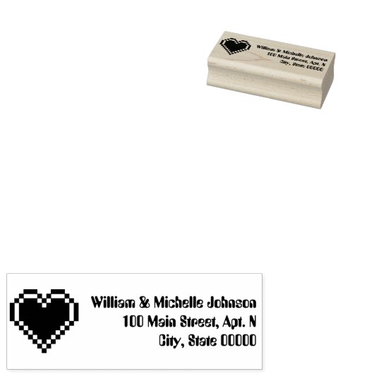 Onze 8-bits harten houten adresstempel rubberstempel (Gestempeld)
