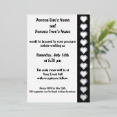 Onze 8-bits harten in Black Folie Invitation Uitnodiging (Staand Voorkant)
