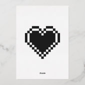 Onze 8-bits harten in Black Folie Invitation Uitnodiging (Achterkant)