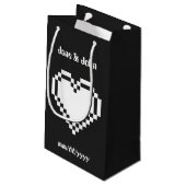 Onze 8-bits harten in Black Gift Bag Klein Cadeauzakje (Achterkant Gekanteld)