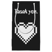 Onze 8-bits harten in Black Gift Bag Klein Cadeauzakje (Voorkant)