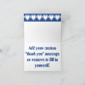 Onze 8-bits harten in blauw Hartelijk dank Bedankkaart (Binnen)
