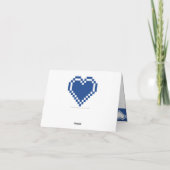 Onze 8-bits harten in blauw Hartelijk dank Bedankkaart (Achterkant)