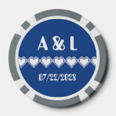 Onze 8-bits harten in blauw poker chips (Achterkant)