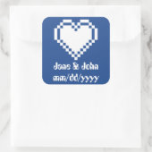 Onze 8-bits harten in blauwe Sticker (Tas)