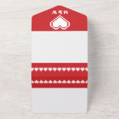 Onze 8-bits harten in Cherry All In One Uitnodiging (Buitenkant)