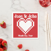 Onze 8-bits harten in Cherry Napkins Servet (Insitu)