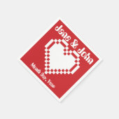 Onze 8-bits harten in Cherry Napkins Servet (Hoek)