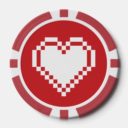 Onze 8-bits harten in Cherry Poker Chips (Voorkant)