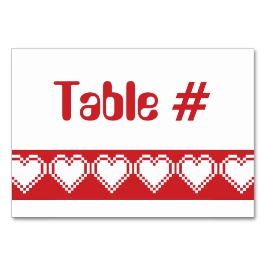 Onze 8-bits harten in Cherry Table Kaart (Voorkant)