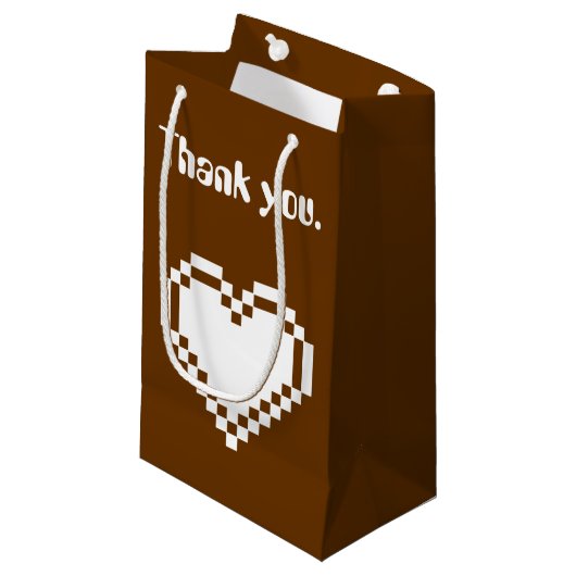 Onze 8-bits harten in chocolade geschenkzak klein cadeauzakje (Voorkant Gekanteld)