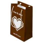 Onze 8-bits harten in chocolade geschenkzak klein cadeauzakje (Achterkant Gekanteld)