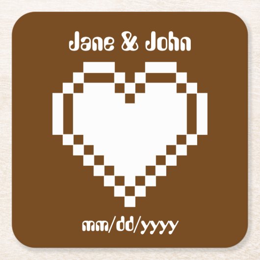 Onze 8-bits harten in chocoladepapier Onderzetter (Voorkant)