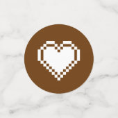 Onze 8-bits harten in Chocolate Table Confetti (Kleine voorkant)