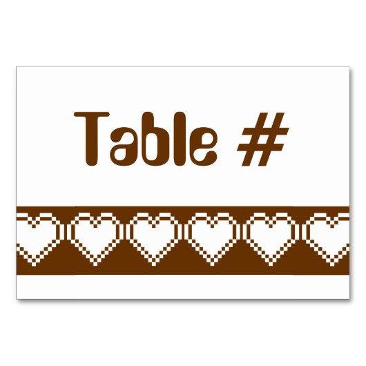 Onze 8-bits harten in Chocolate Table Kaart (Voorkant)