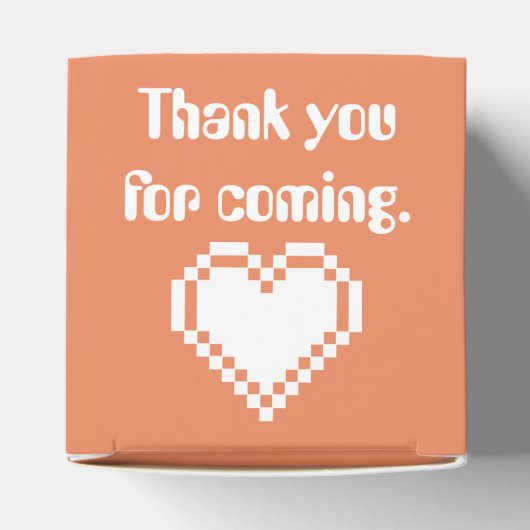 Onze 8-bits harten in Coral Favor Box Bedankdoosjes (Bovenkant)