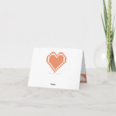 Onze 8-bits harten in Coral Hartelijk dank Bedankkaart (Achterkant)