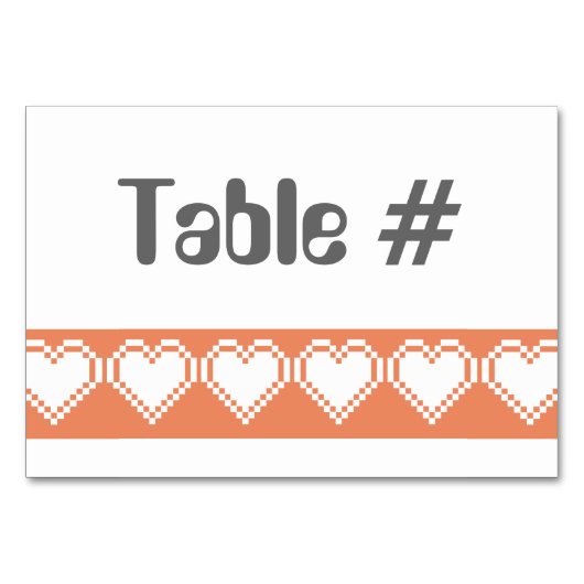 Onze 8-bits harten in Coral Table Kaart (Voorkant)