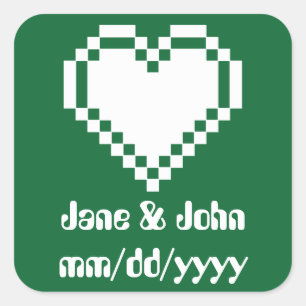 Onze 8-bits harten in de groene Sticker